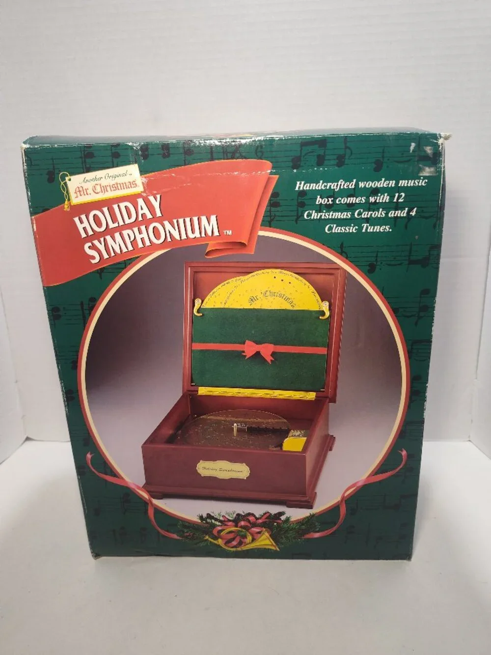 Mr. Christmas Holiday Symphonium 16 Song Mechanical Music Box 2000 Tested w/Box